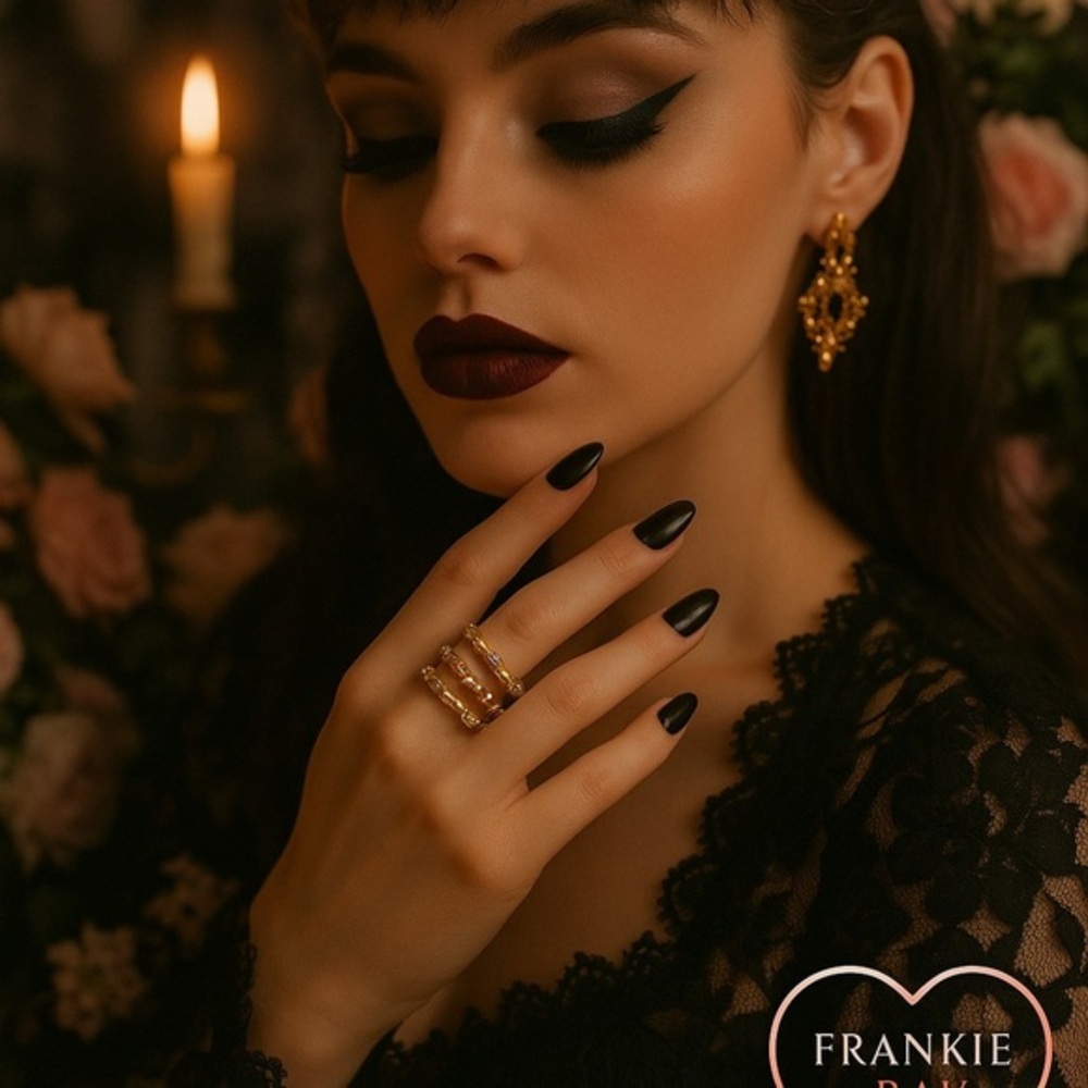 Gold Plated 14K Silver Bamboo CZ Adjustable Ring • NWT